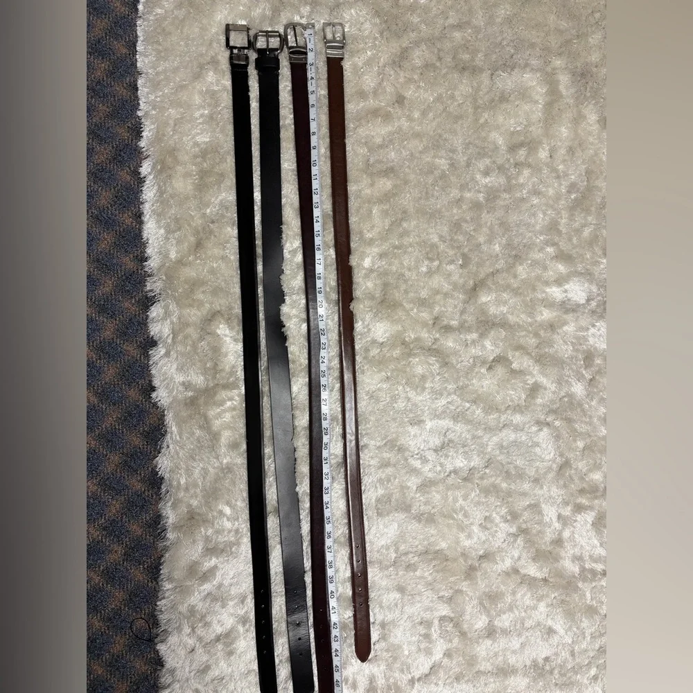 Men’s Leather Belts 4pack/Sizes 40-41 / 2 Black, 2 Brown & Mahogany Reversible